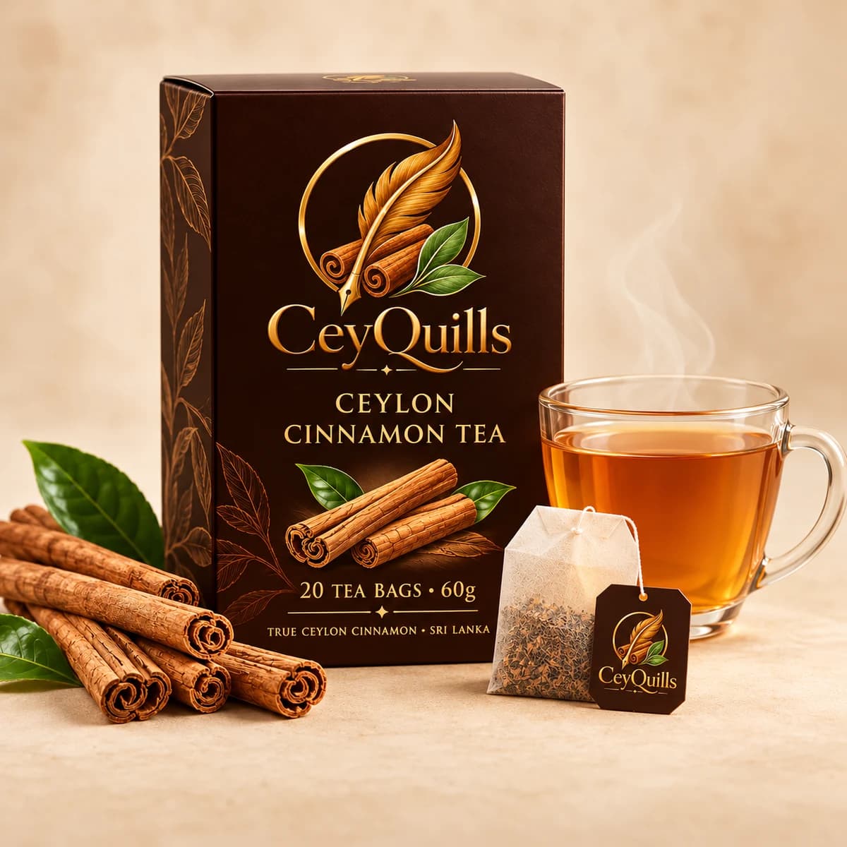 Ceylon Cinnamon Tea, 20 tea bags / 60g, Tea Box